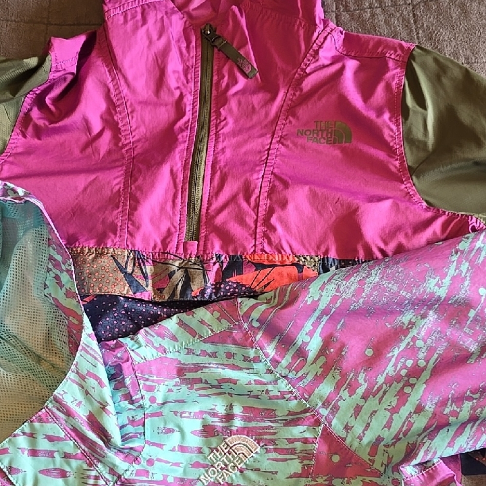 The North Face Kids' Pink and Green Raincoat